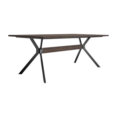 Armen Living Nevada Rustic Oak Wood Trestle Base Dining Table In Dark Brown LCNVDISMK